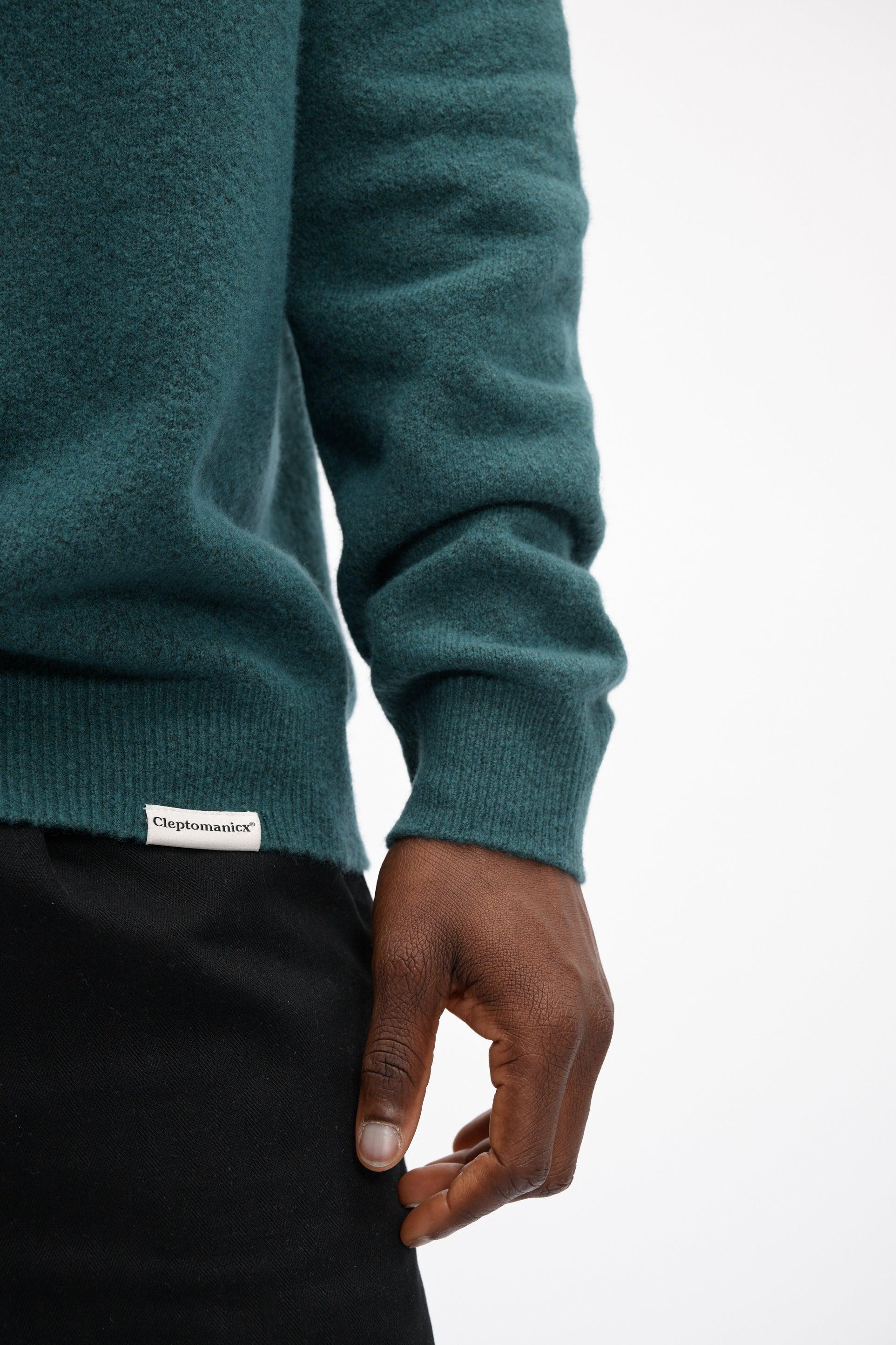 Cleptomanicx Soft Knit Jasper Teal Strickpullover Herren petrol